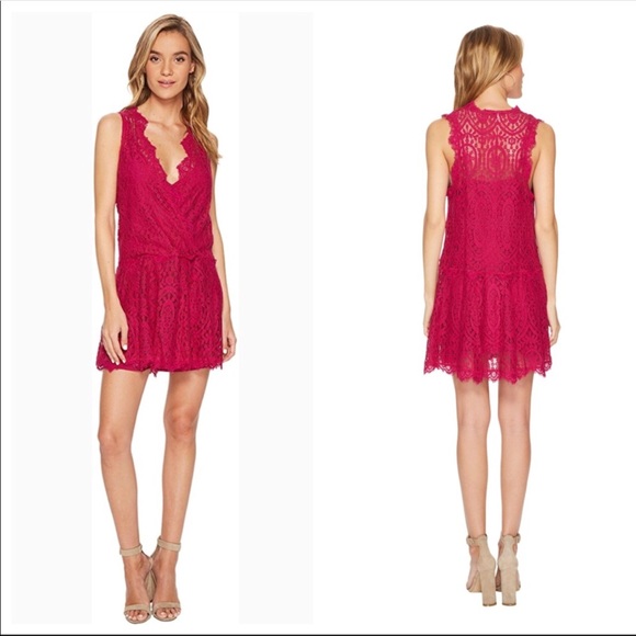 Free People Dresses & Skirts - Free People Fushchia Lace Dress (S)